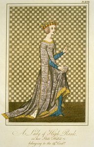 Eine Dame von Rang im 14. Jahrhundert in ihren Staatsroben, aus 